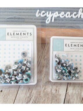 American Crafts Elements Baby Boy Eyelets Medium Mini Discontinued Craft Supply